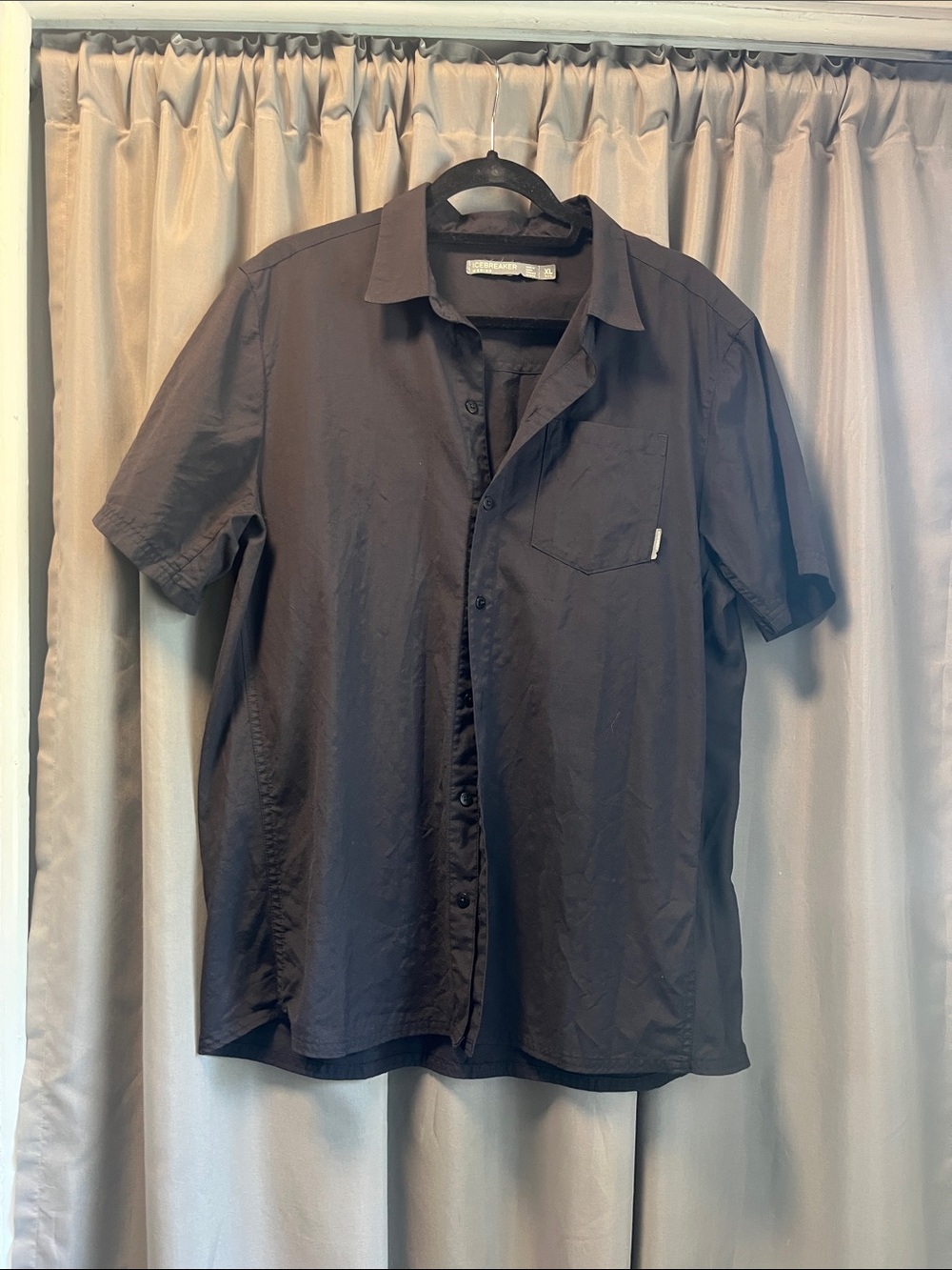 Icebreaker Black Short-Sleeve Button-Down Shirt